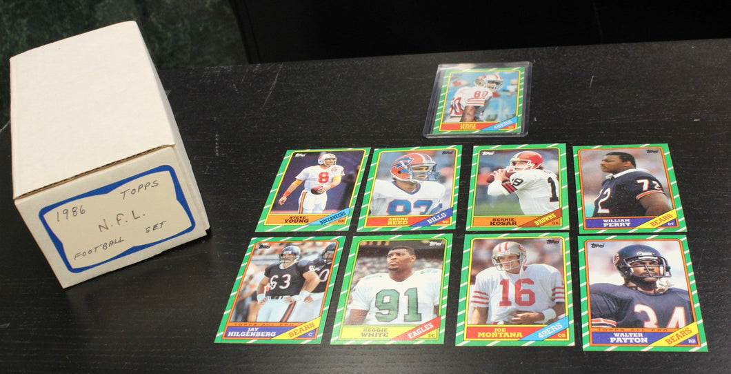 1986 Topps NFL Football Complete Set 396/396 w/ Jerry Rice Rookie Card, Young RC