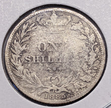 Load image into Gallery viewer, 1885 United Kingdom (Great Britain) – Silver One Shilling Coin
