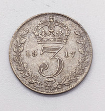 Load image into Gallery viewer, 1917 United Kingdom (Great Britain) 3 Pence Coin
