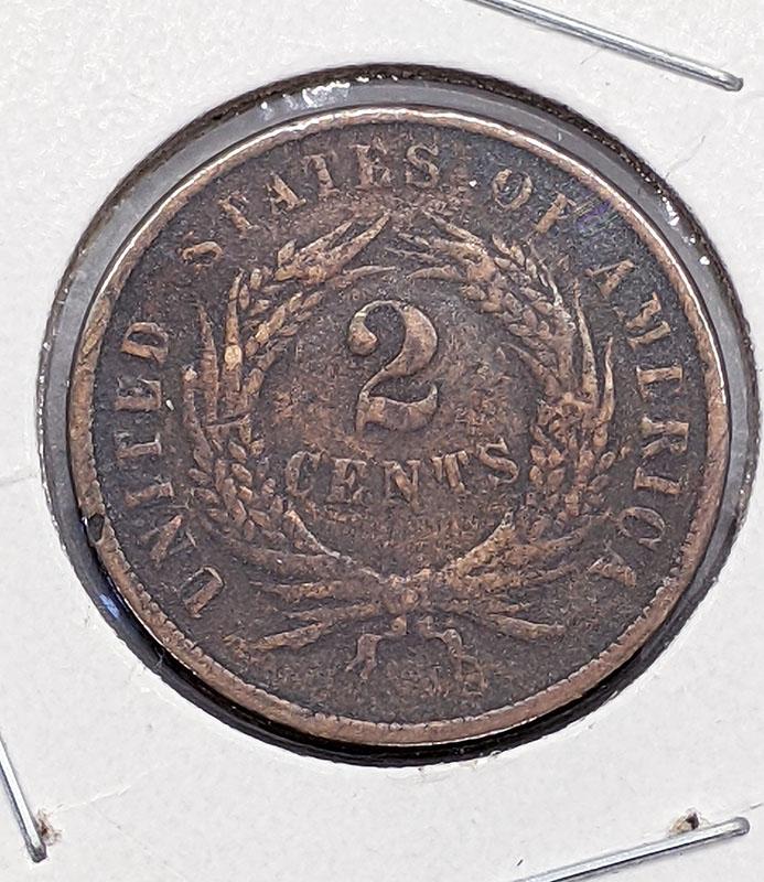 1871 United States (USA) 2 Cent Coin
