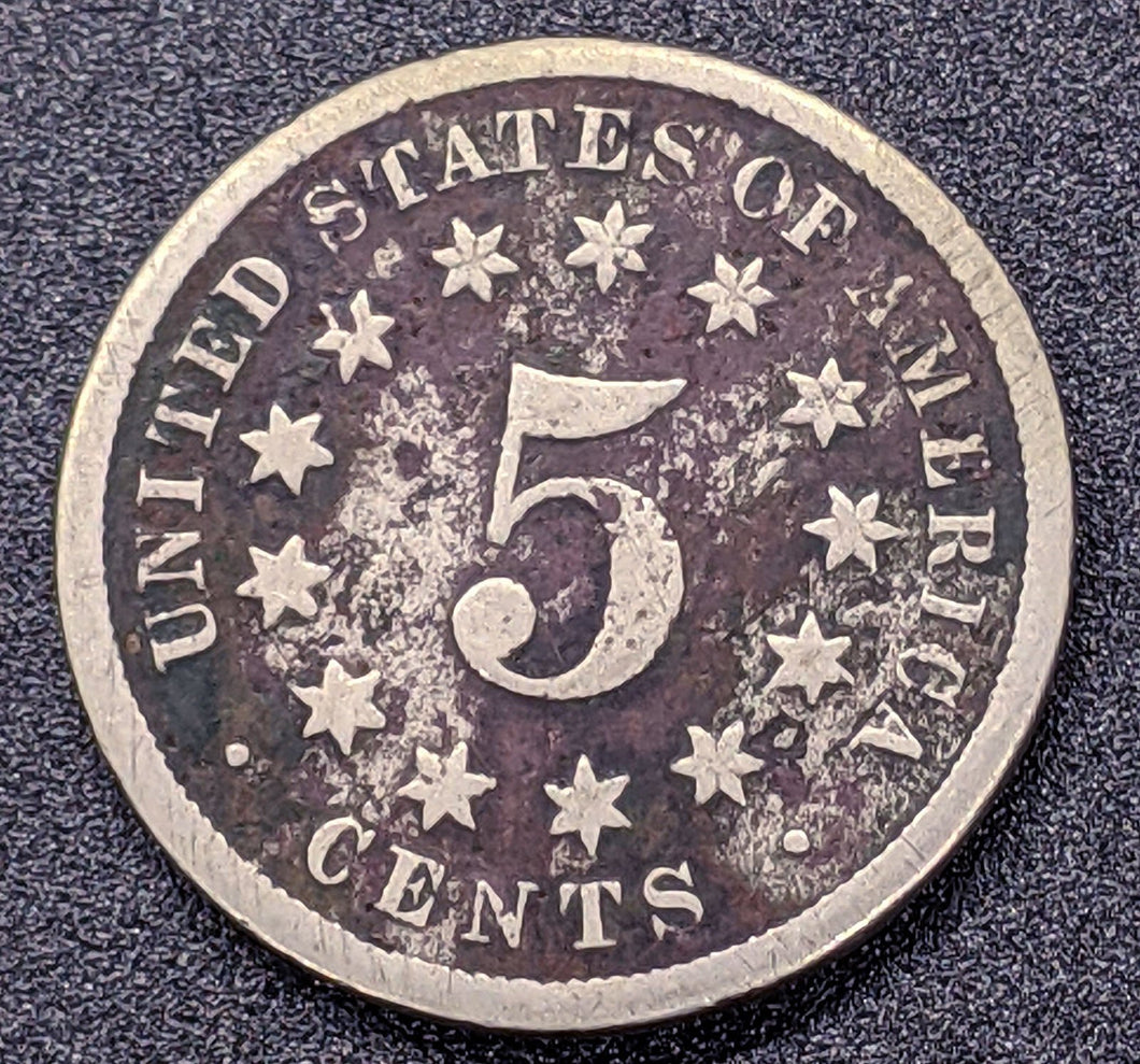 1870 United States (USA) 5 Cent Shield Nickel Coin