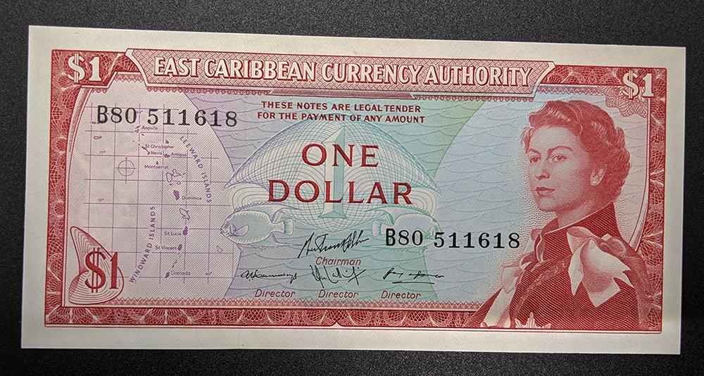 1965 East Caribbean One Dollar Bank Note