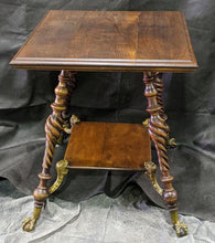 Load image into Gallery viewer, Vintage Ball &amp; Claw Foot Table - Figural Details - Possibly Merklen Bros.
