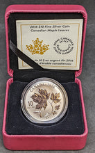 Load image into Gallery viewer, 2016 Canadian Maple Leaves $10 Fine Silver Coin by RCM
