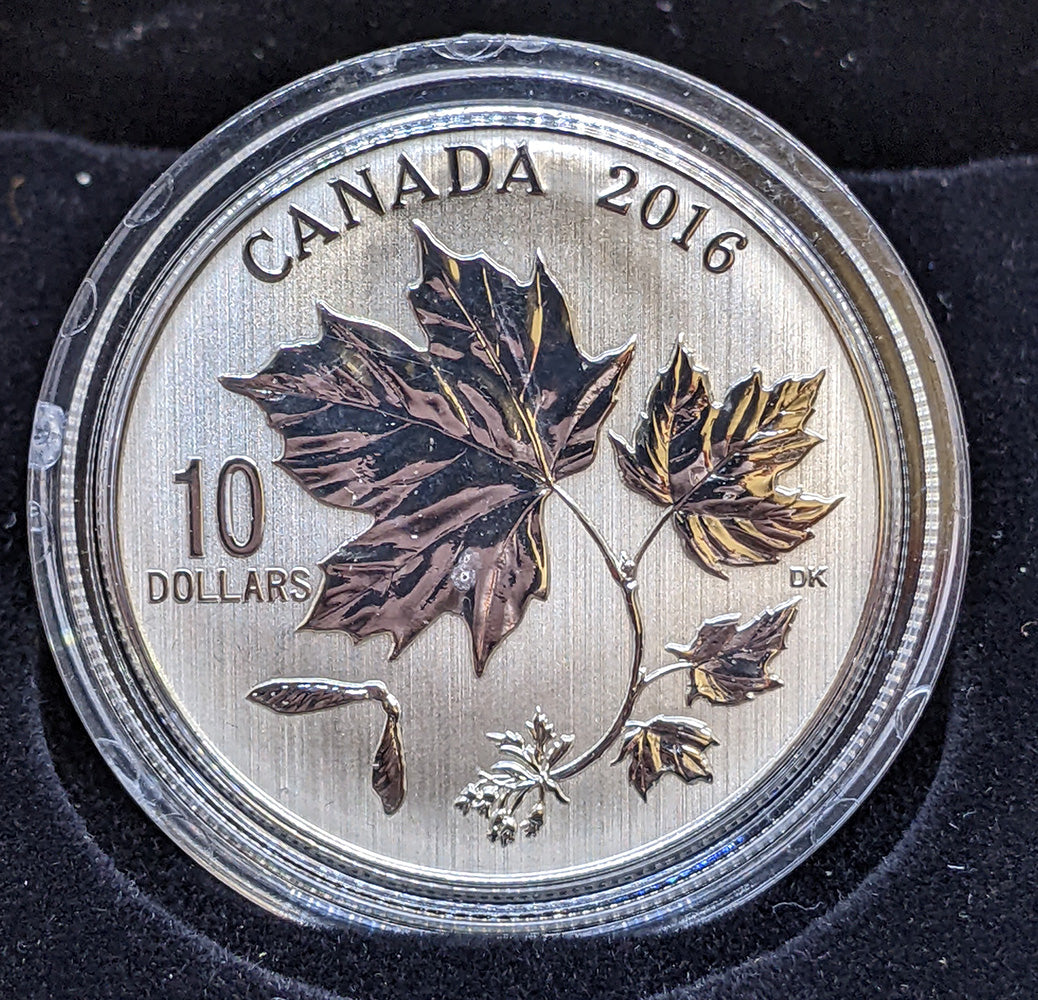 2016 Canadian Maple Leaves $10 Fine Silver Coin by RCM