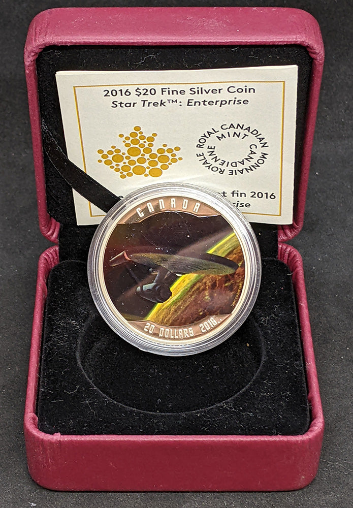 2016 Canada Star Trek Enterprise $20 Fine Silver Coin, Colored