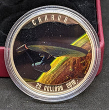 Load image into Gallery viewer, 2016 Canada Star Trek Enterprise $20 Fine Silver Coin, Colored
