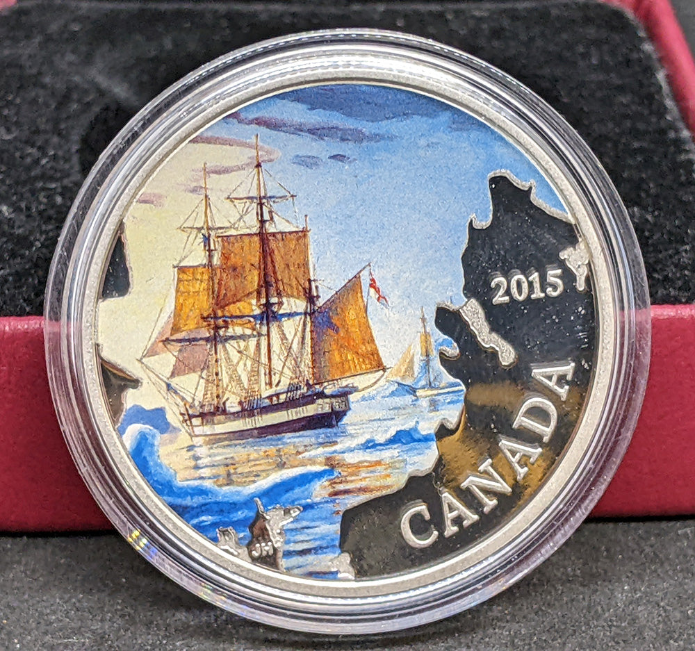 2015 Lost Ships in Canadian Waters $20 Fine Silver Coin, Colored