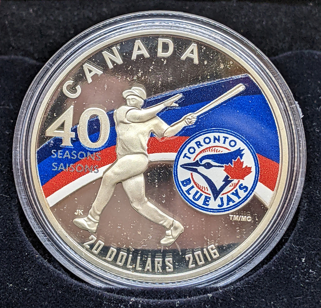 2016 Canada Toronto Blue Jays 40th Season Commemorative $20 Fine Silver Coin