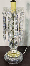 Load image into Gallery viewer, Pair of Stacked Glass Looking Table Lamps - Crystal Prism Drops - Heavy

