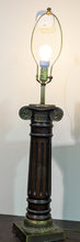 Load image into Gallery viewer, Pillar Design Tall Table Lamp, Brass Detail - Working
