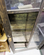 Load image into Gallery viewer, Vintage Wooden Display Cabinet - Window Door - Wood Shelves - As Is
