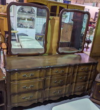 Load image into Gallery viewer, 1980&#39;s Bedroom 9 Drawer Dresser With His &amp; Hers Mirrors
