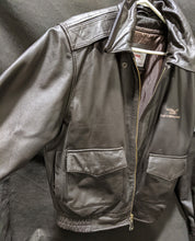Load image into Gallery viewer, Vintage Pratt &amp; Whitney Dk. Brown Leather Jacket, Men&#39;s Small, Made in Canada
