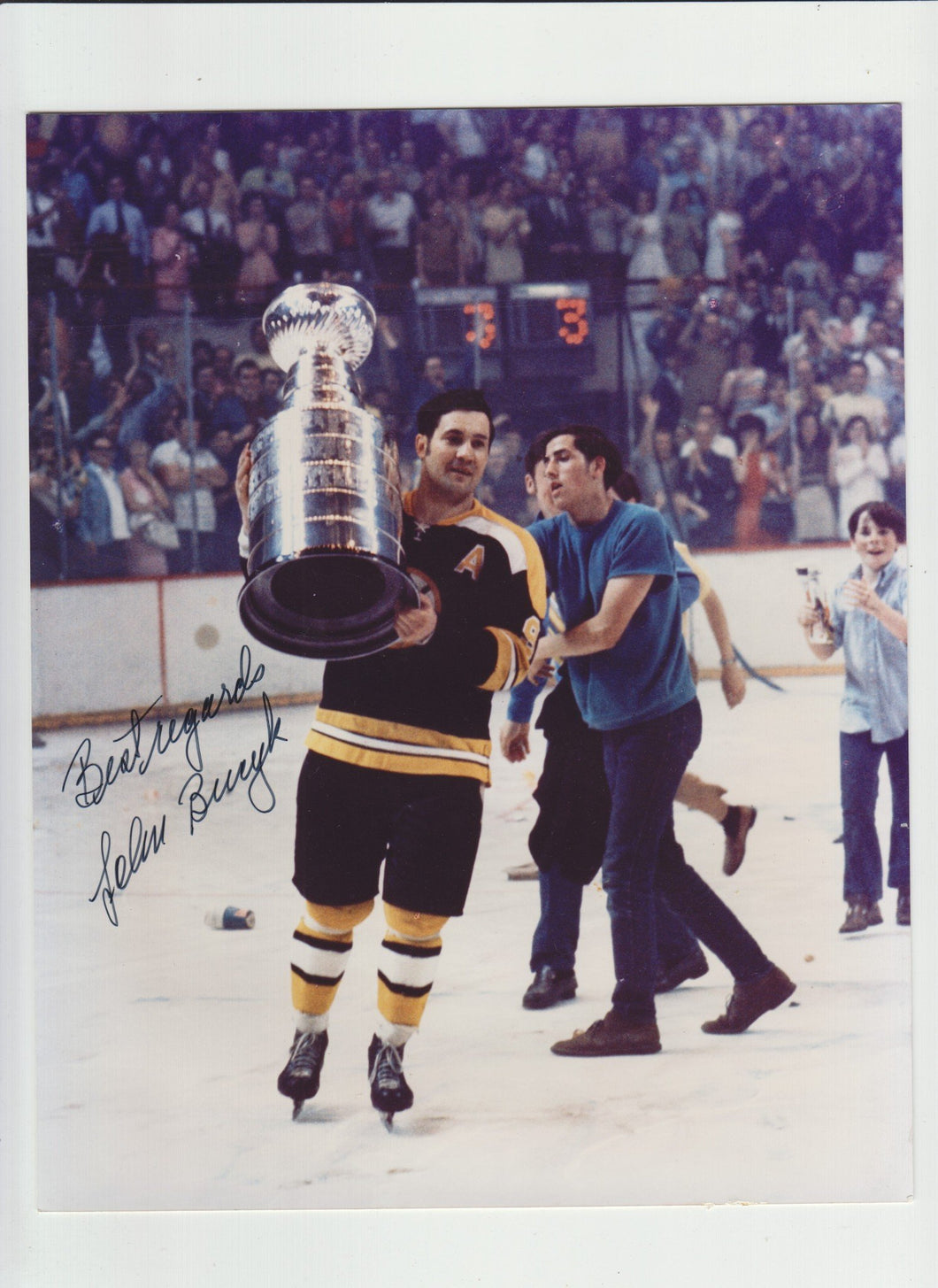 Signed Johnny Bucyk with the Stanley Cup 8