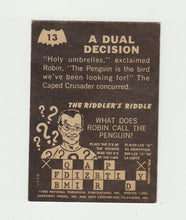 Load image into Gallery viewer, 1966 O Pee Chee OPC Batman Riddler Back Card: A Dual Decision #13
