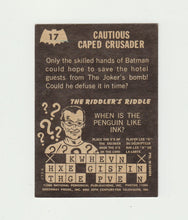 Load image into Gallery viewer, 1966 O Pee Chee OPC Batman Riddler Back Card: Cautious Caped Crusader #17
