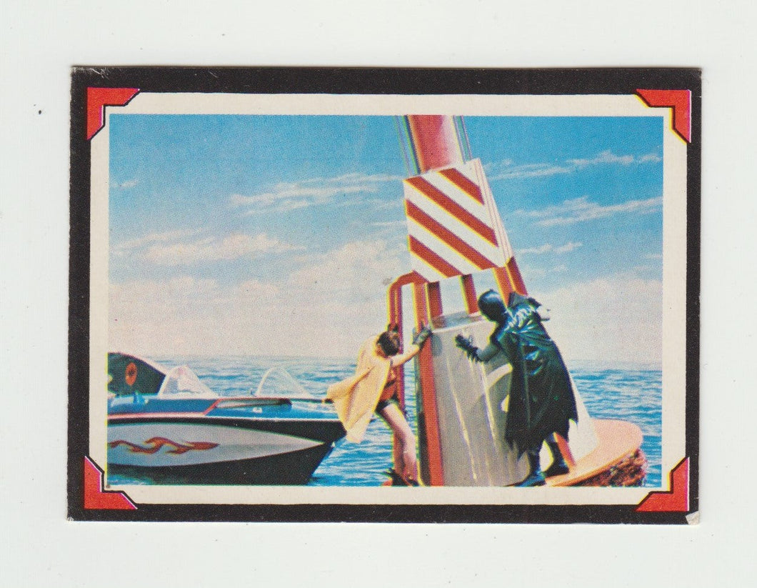 1966 O Pee Chee OPC Batman Riddler Back Card: Bat On A Buoy #31