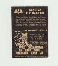 Load image into Gallery viewer, 1966 O Pee Chee OPC Batman Riddler Back Card: Docking The Bat-Foil #34
