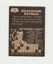 Load image into Gallery viewer, 1966 O Pee Chee OPC Batman Riddler Back Card: Bookworm Batman #6
